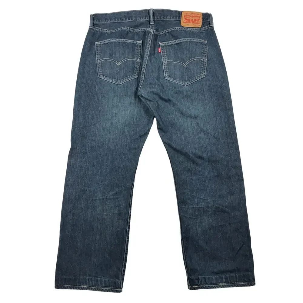 Levi's 501 Jeans Mens 36x 30 Dark Wash Denim Original Straight Fit Button Fly